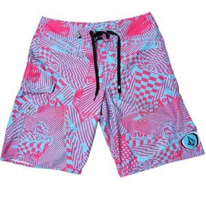 Volcom Men's Board Shorts Size 30 Maguro Print Swim Suit Surf Beach